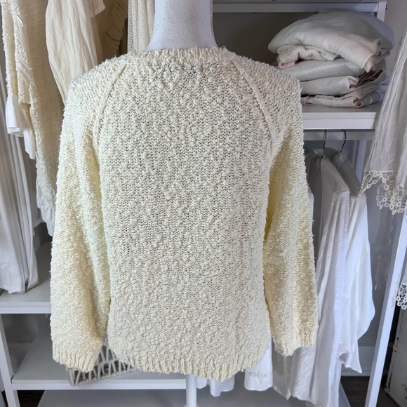 CHAUS women’s cream, popcorn, knit, sweater, size small, soft, feminine #1483 - Picture 6 of 8